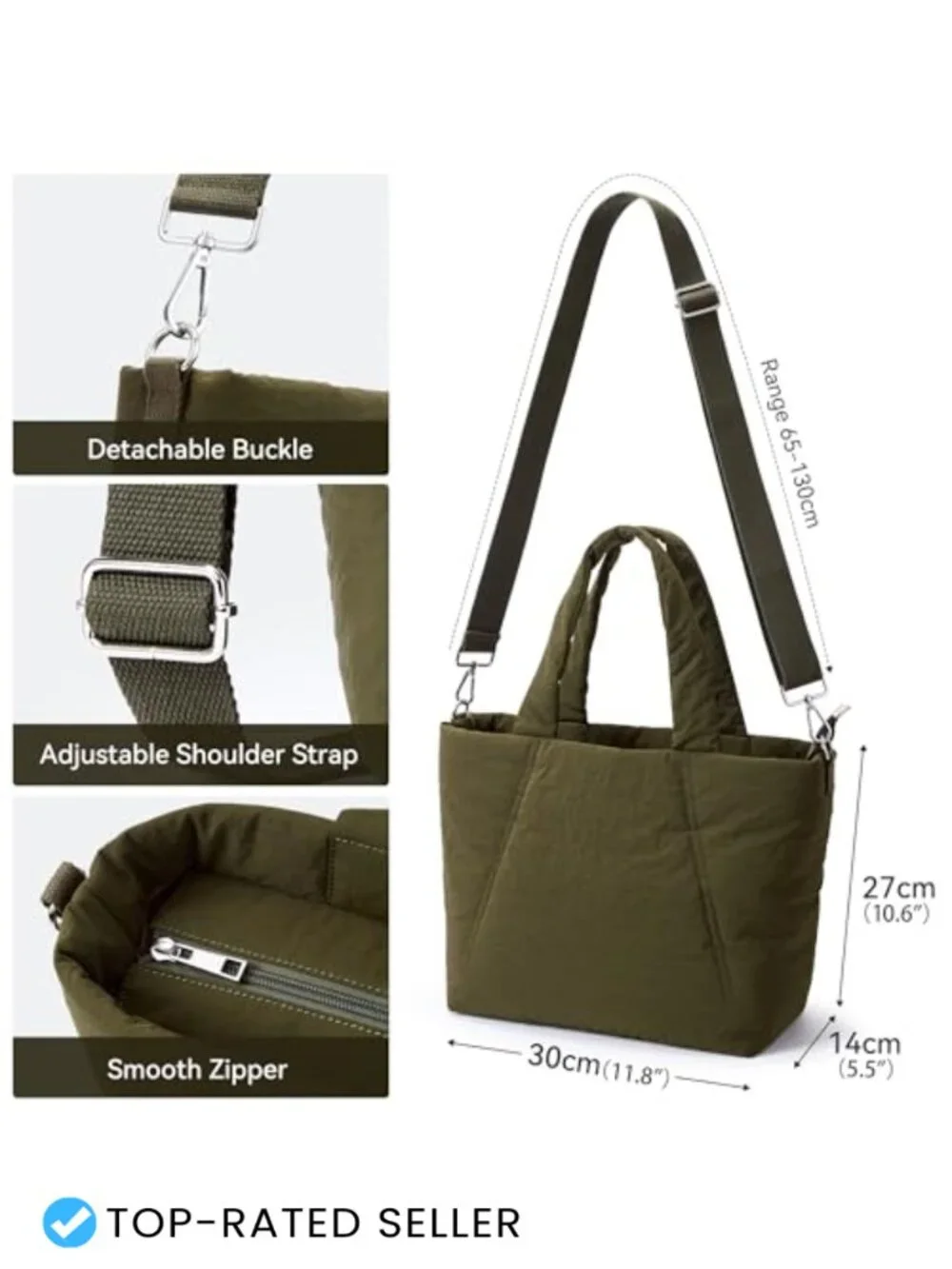 Quilted Tote Bag Medium Soft Padded Puffer Laptop Shoulder Hobo Crossbody